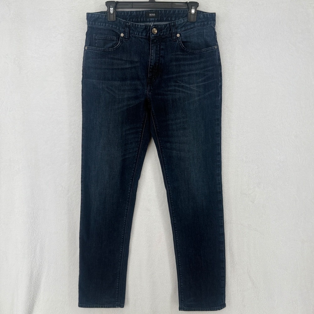 BOSS Hugo Boss Maine3 Jeans Mens 33x31 Blue Stretch Straight (Tag 33 x 32)